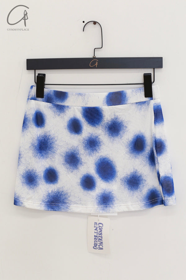CONSTANÇA ENTRUDO Circle print mesh mini skirt CE-SS24_SKI06-LAN blue